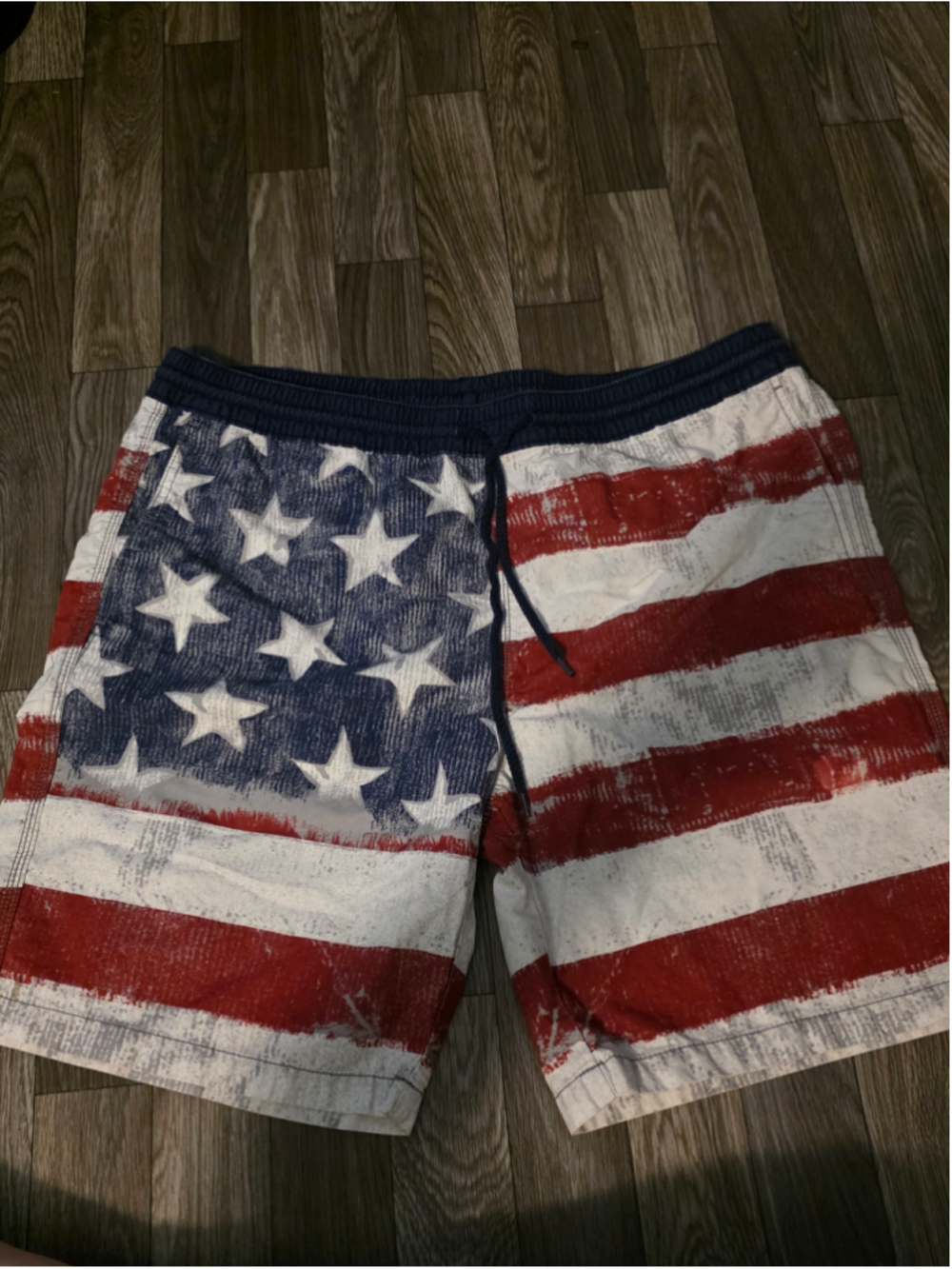 Men's Mossimo Supply Co. American Flag Swim Trunks Size L Red Blue